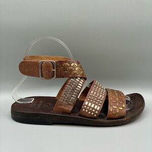 Calleen Cordero Onda Gladiator Sandals Women’s 6.5 Studded Leather Brown